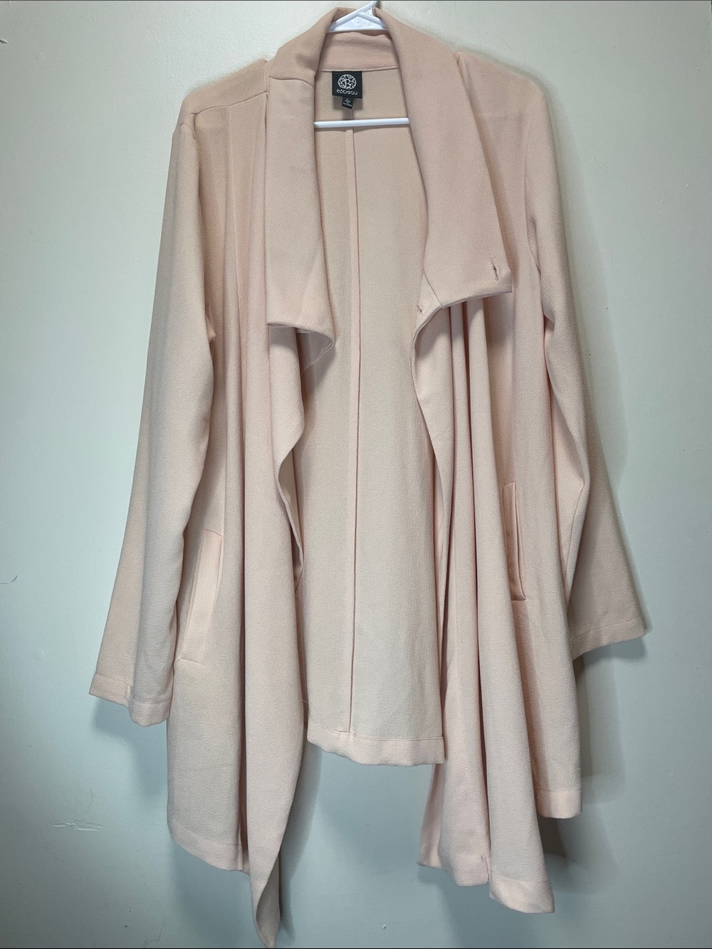 Bobeau Cream Waterfall Open Cardigan Size Large